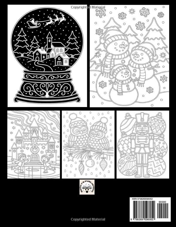 Merry Monochrome: Christmas Coloring Book for Adults and All Ages, Relaxing One-Pen Art for Stress Relief, Mindful Creativity and Holiday Joy