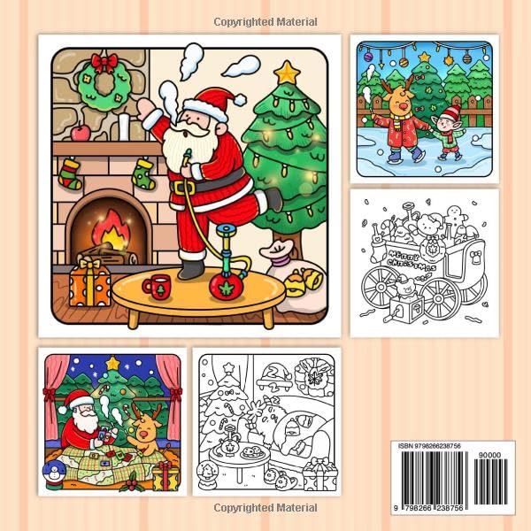 Merry Weedmas: Stoner Christmas Coloring Book for Adults with Humorous Weed-Themed Holiday Scenes, Stocking Stuffer for Stoners