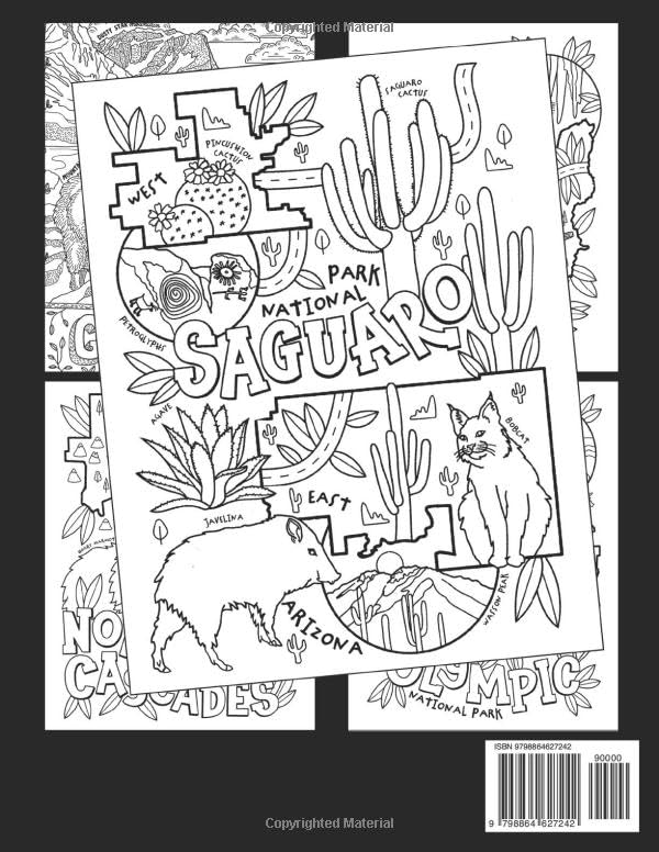 National Park Coloring Book: An Adventure Into The Most Beautiful National Parks of The USA Coloring Pages For All Ages To Relax & Have Fun