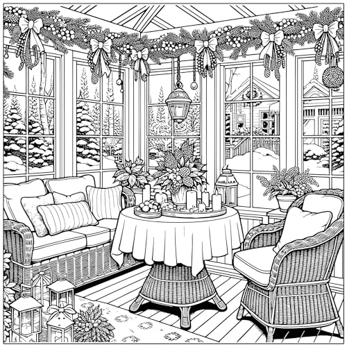 Holiday Homes Adult Coloring Book: Festive Cozy Houses for Yuletide and Winter Holidays