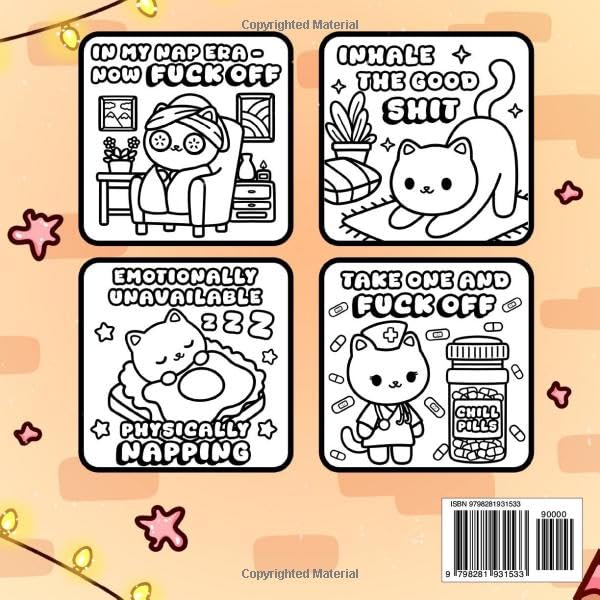 Cussing Cats: Bold and Easy Swear Word Coloring Book for Adults and Teens Featuring Funny Designs, Cute Cats And Cozy Moments (Funny Adult Coloring Book)