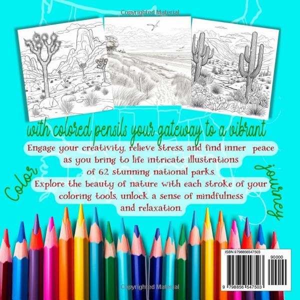 National Parks Coloring Book: Enchanting Landscapes for the Adventurous Soul | 62 Detailed Adult Pictures to Color for Nature Lovers