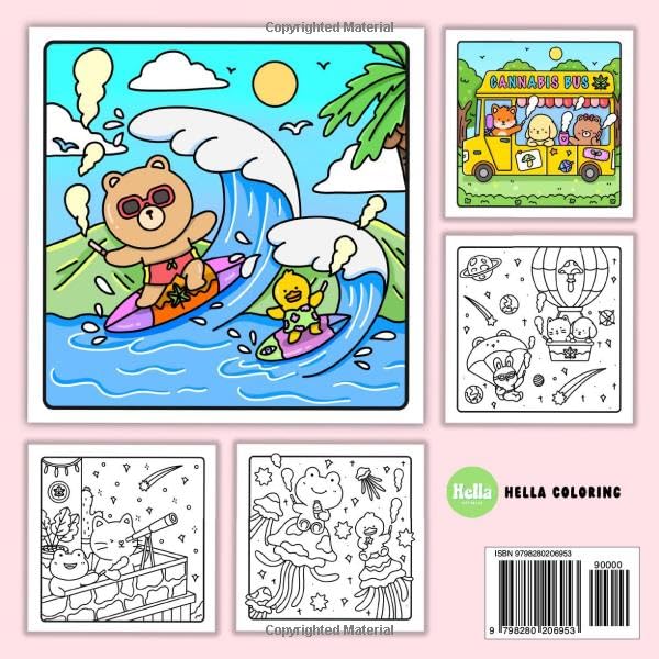 Fuzzy Stoner: Cute Stoner Coloring Book for Adults Featuring Adorable Animal Characters in Cozy and Weed-Themed Scenes