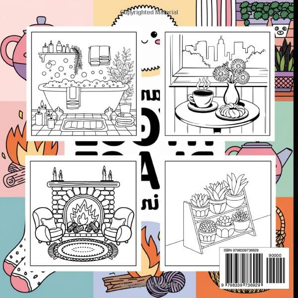 Bold and Easy Hygge Place Coloring Book: Simple, Cozy, and Relaxing Designs for Adults to Color, and Enjoy.