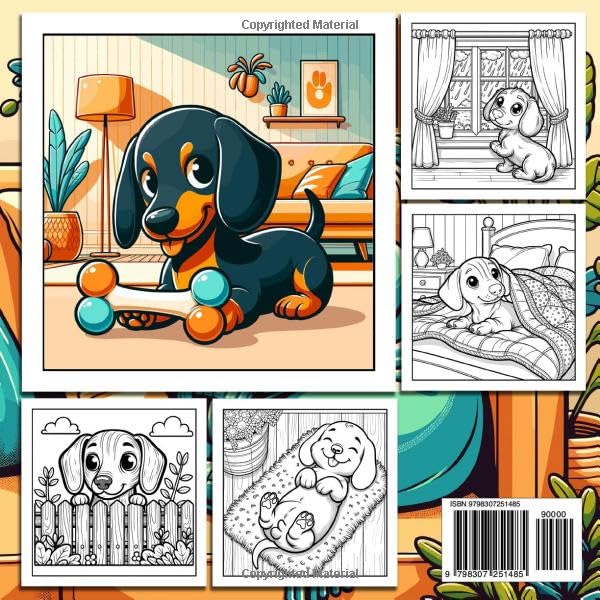 DACHSHUND Fuzzy Hygge: Coloring Book for Adults and Teens Featuring Cute Dogs, Cozy Scenes, and Stress Relief Fun With Simple and Bold Designs for Dog Lovers (pet)