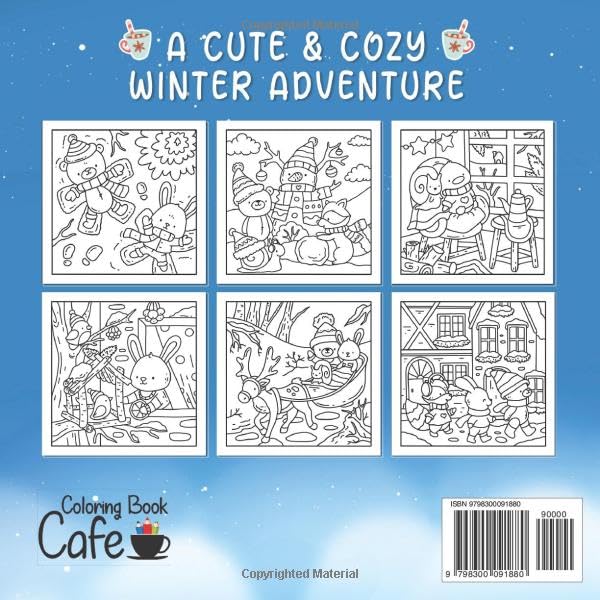 Winter Hygge: Cute and Cozy Coloring Book for Adults & Teens Featuring Comfy Winter Scenes with Adorable Animal Characters (Cute and Comfy Coloring Books)