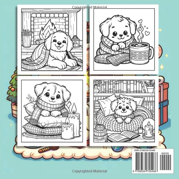 Dog Fuzzy Hygge: Coloring Book for Adults and Teens Cute Designs for Relaxation