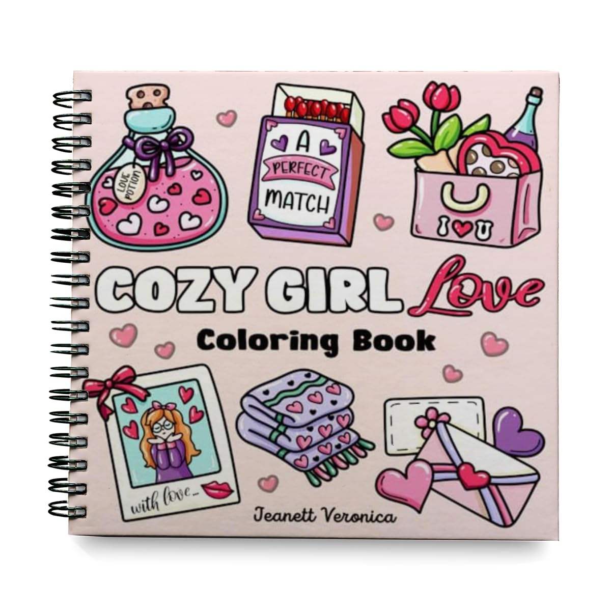 cozy girl love coloring book bold and easy valentines day inspired designs for adults teens simple cute romance illustrations with thick lines cozy girl series