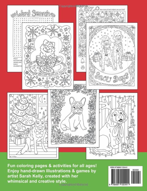 Sarah Kelly's Cute Christmas Dogs Coloring Activity Book
