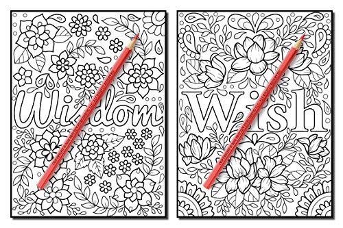 Inspirational Words: An Adult Coloring Book with Fun Word Designs, Cute Kawaii Doodles, and Relaxing Flower Patterns (Inspirational Coloring Books)