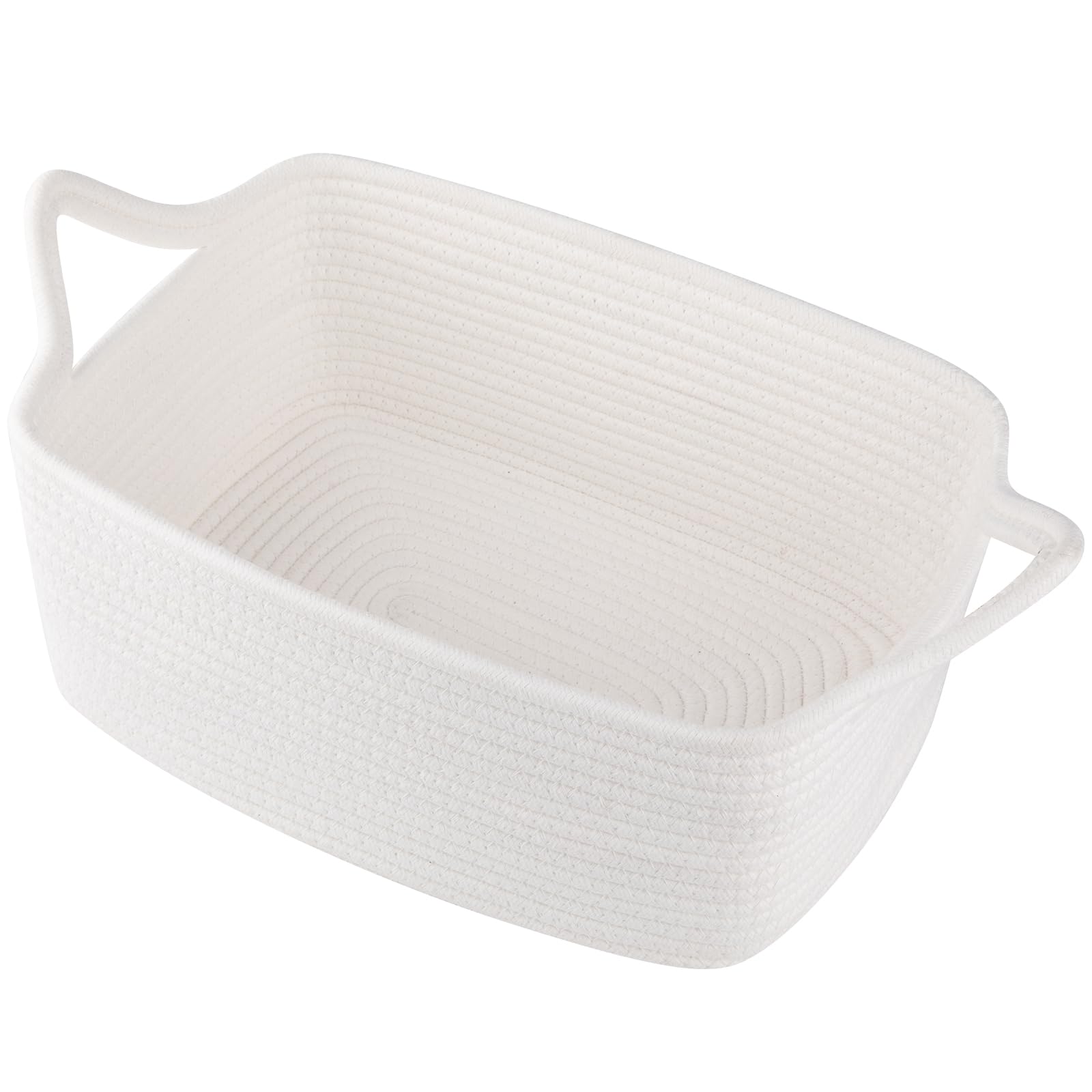 White Cotton Rope Gift Basket 13.5 x 10 x 6