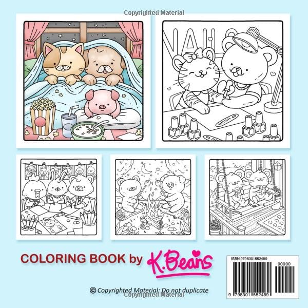 Fuzzy and Cozy : Snuggly and Cuddly Coloring Book for Children, Teens, & Adults. Featuring Cuddly & Adorable Animals Characters for Relaxing Fun & ... Relax & Unwind with the cutest cuddly animals