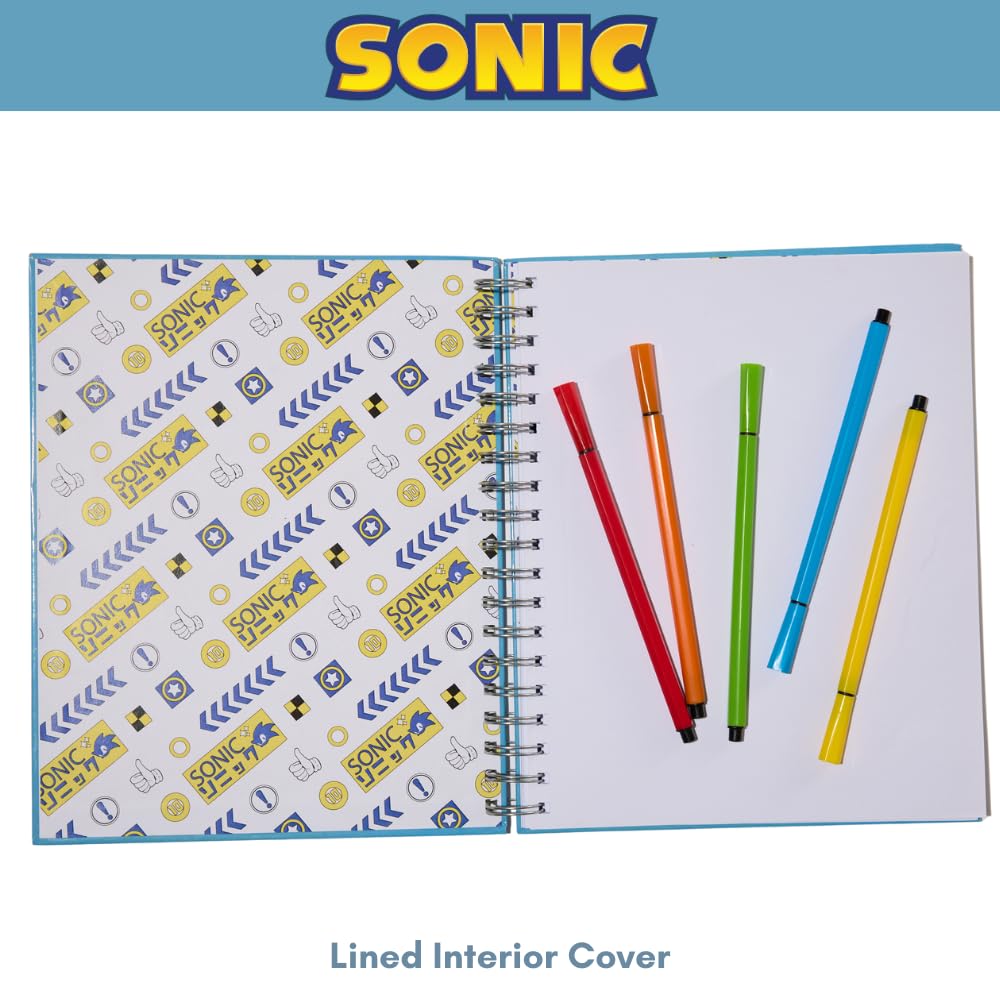 Minecraft Sketchbook Set, 5 Washable Markers, Spiral Bound, 86 Blank Pages