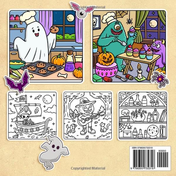 Spooky Friends Coloring Book: For Adults & Teens, Featuring Cute and Cozy Creepy Characters in Cozy Hygge Moments for Relaxation and Stress Relief (Cute & Cozy Coloring Series)