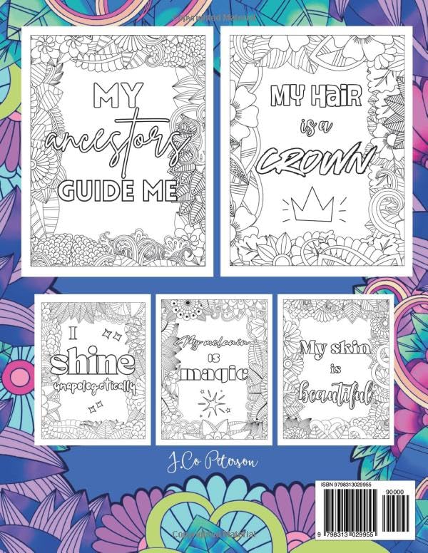 Color Me Culture: Mindfulness Positive Affirmations for Black Joy & Strength Zentangle Stress Relief Coloring Book