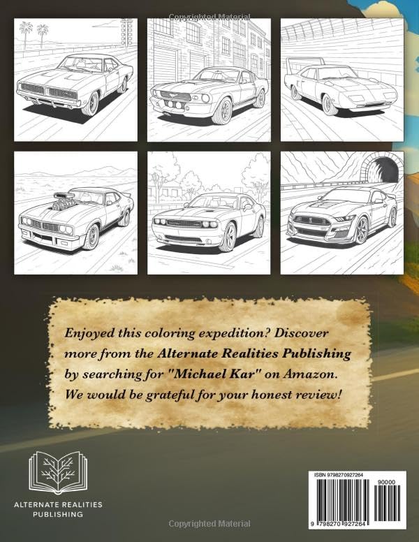 Legendary Muscle Cars Coloring Book: An Adult Coloring Book Featuring 50 Legendary American Muscle Cars — From Classic Pony Cars of the 60s to ... 70s (Legendary Vehicles Coloring Collection)