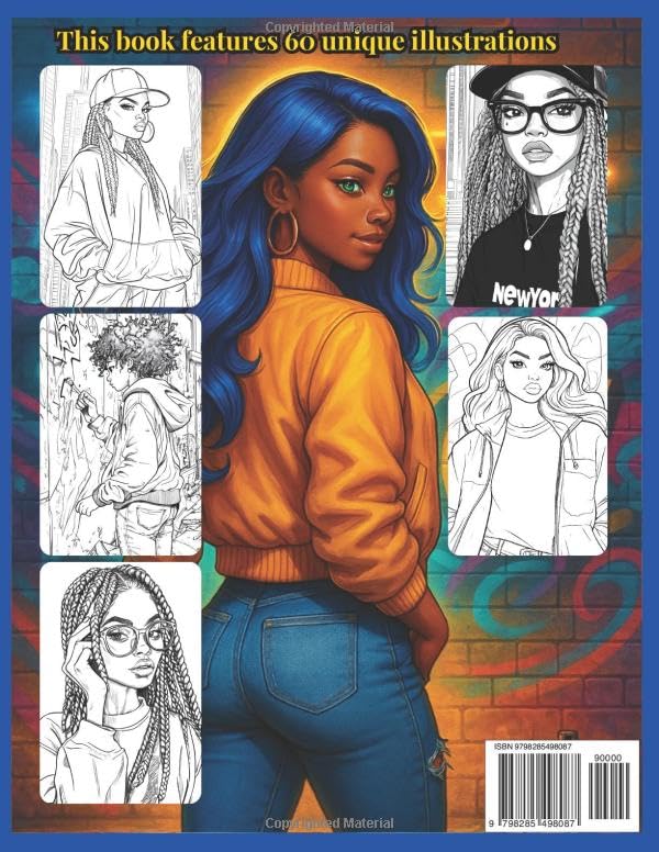 Black women fashion coloring: Urban chic Style Queens, A Coloring Book Celebrating Black Women’s Fashion & Streetwear: Bold Afroamericano Looks, ... Teens and Adults (black women coloring book)
