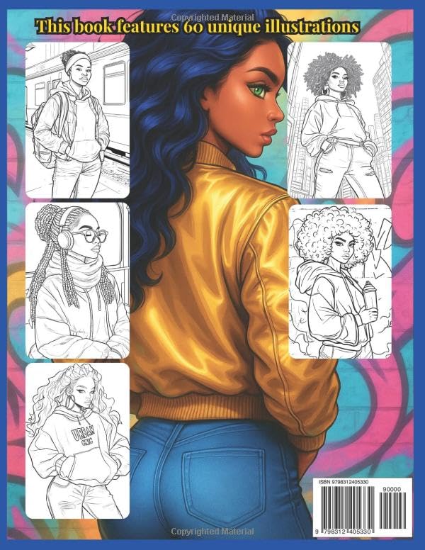 Black women fashion coloring book, urban chic Streetwear for Blacks Girls Fashion and African American Style for Teens and Adults: Trendsetting ... and Diversity (black women coloring book)