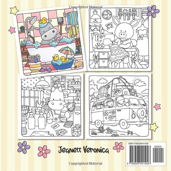 Cozy Moments: Cute Coloring Book for Adults, Teens, and Kids, Featuring Adorable Animal Characters | Easy and Simple Designs (Cute and Cozy Coloring Books)