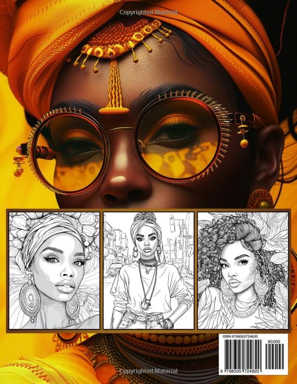 Gorgeous African American Women Coloring Book for Adults: 50 Coloring Pages of Beautiful and Strong Black Women