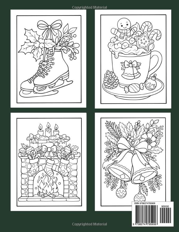 Merry Christmas Large Print Coloring Book: 50+ Pictures in a Christmas Theme