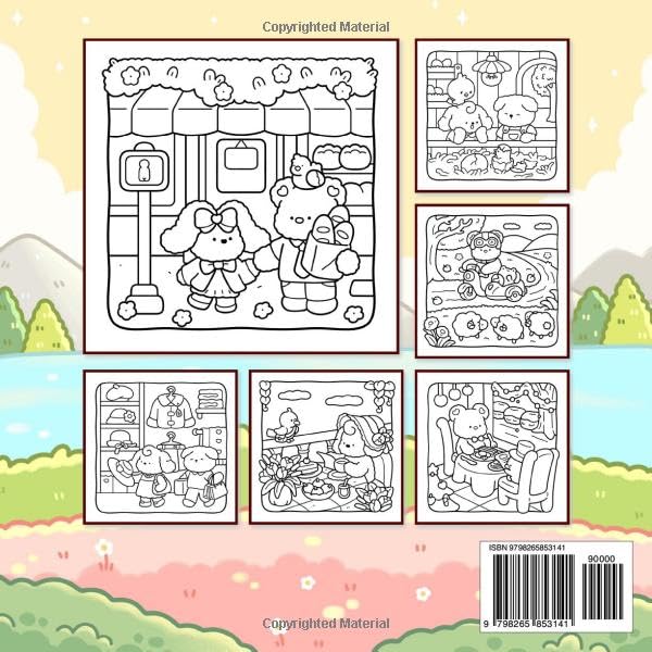 Fuzzy Cuties: Coloring Book for Adults and Teens Featuring Little Fuzzy Animals in Comfy Moments and Cozy Times, Cute and Easy Designs for Relaxation