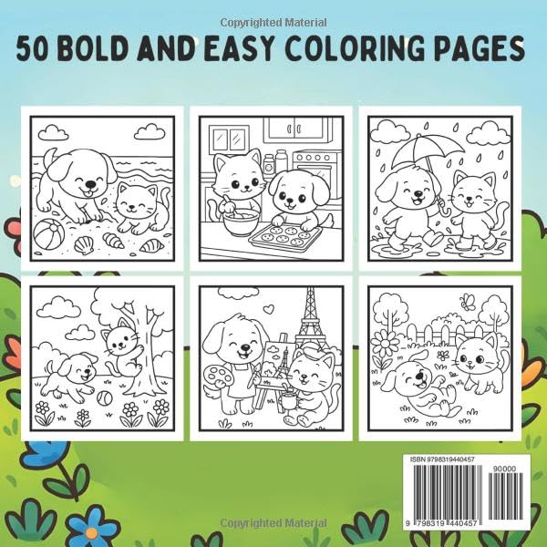 Puppies and Kittens Moments: Bold and Cozy Coloring Book Adventure for Adults and Teens with Cute Puppies and Kittens, and Hygge Vibes (My Sweet Escape)