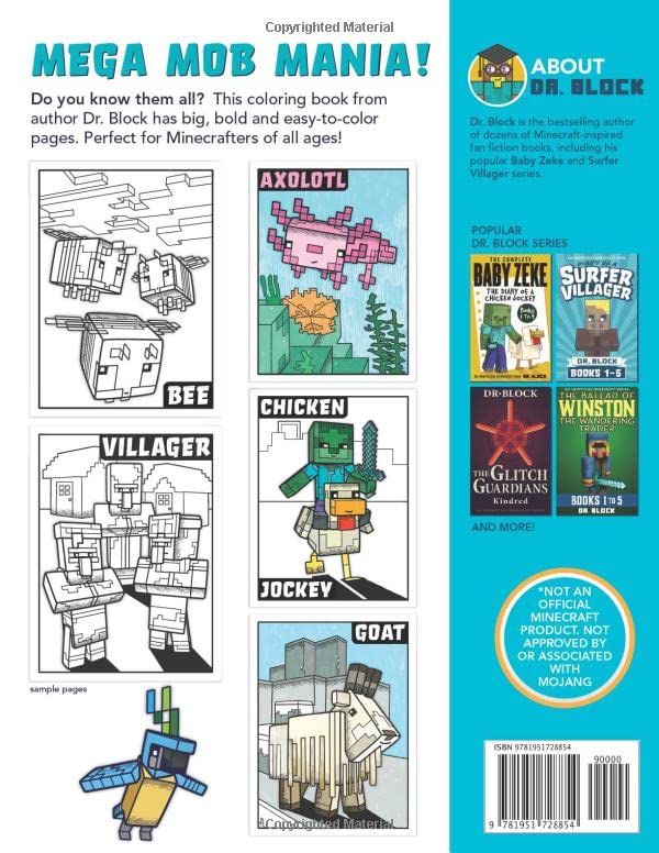 The Ultimate Unofficial Mega Mob Mania Coloring Book for Minecrafters