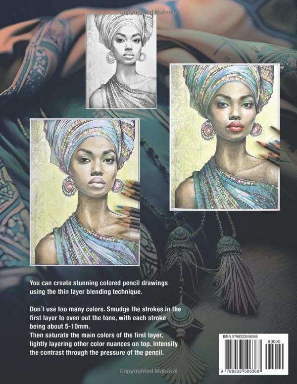 Black Women Coloring Book for Adult and Teen: 40 Stunning Beauties with Diverse and Amazing Hairstyles and Elegant Turbans. Grayscale Portraits, Inspirational Quotes, and Life Tips on Every Page.