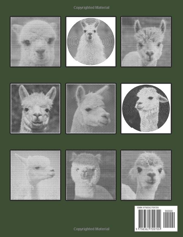 Alpaca Dots Lines Spirals Coloring Book: Exclusive Illustrations With Cute Animal Spirographic Colouring Pages For Adults, Teens For Relaxation & Stress Relief