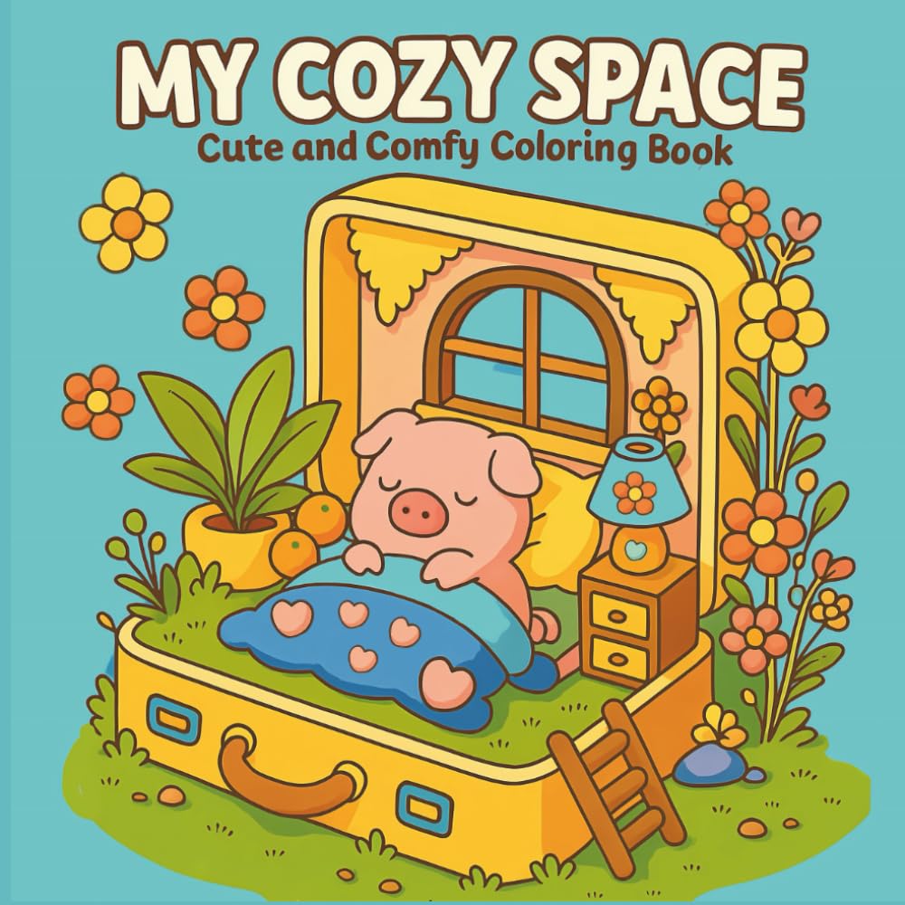 My Cozy Space Coloring Book: Cute and Comfy Scenes to Color and Relax. Enjoy Easy-To-Color Illustrations of Cozy Nooks, Adorable Animals, and Hygge Vibes — Perfect for Adults and Teens