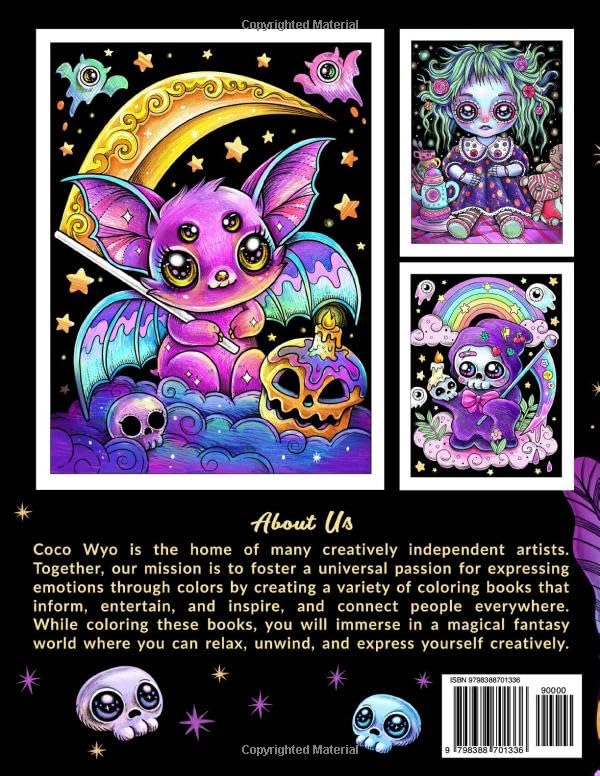 Spooky Cutie: Adult Coloring Book Features Cute Creepy, Horror, Spooky Creatures For Stress Relief & Relaxation
