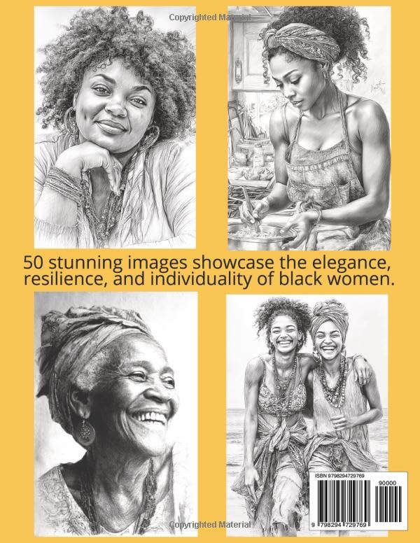 Black Woman Adult Coloring Book: Celebrate beauty, strength, and individuality with 50 African American Women Portraits, For Adults and Teens, Grayscale Images (Pretty Girls)