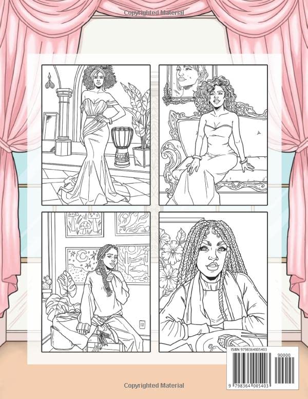 Color Me Beautiful - A Coloring Book Celebrating Black Woman: Unique and Beautiful Illustrations to Uplift, Inspire and Release Stress for Adults