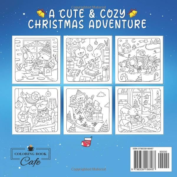 Christmas Hygge: Cute and Cozy Coloring Book for Adults & Teens Featuring Cheerful Holiday Scenes with Adorable Animals Characters (Cute and Comfy Coloring Books)