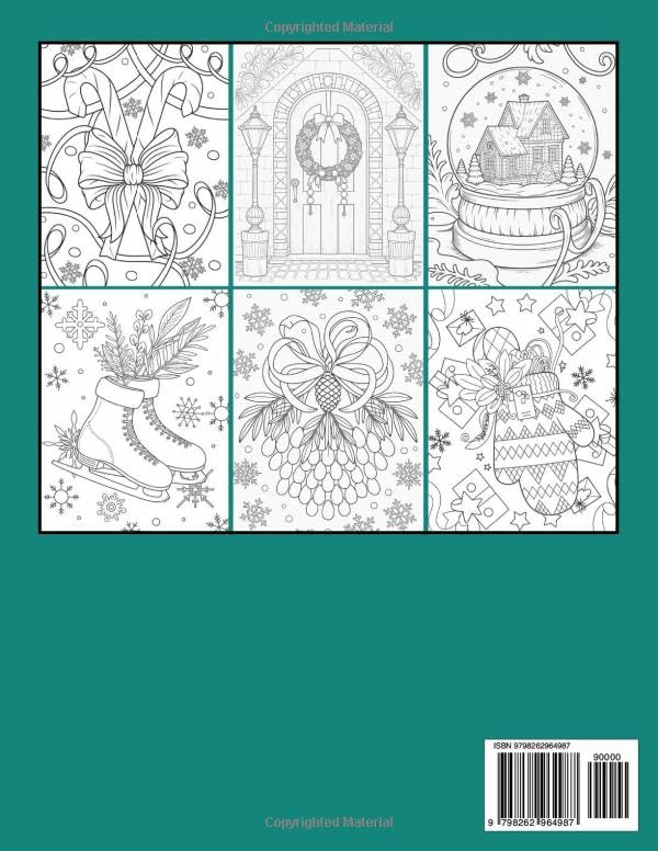 New 2025 Christmas Adult Coloring Book: Simple and Fun Winter Designs Featuring Festive Ornaments, Holiday Treats, Santa Claus, and Gifts for Relaxation and Stress Relief