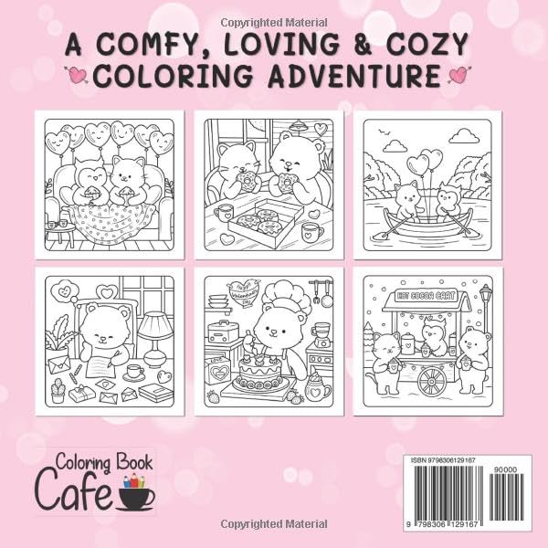 Paws & Hearts: Coloring Book for Adults & Teens Featuring Cozy Love Scenes with Adorable Animal Characters