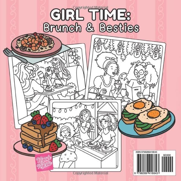 Girl Time - Brunch & Besties: A Cozy Black Girl Coloring Book for Women and Teens | Bold & Easy Full-Scene Pages of Fashion, Food, Friendship, and Self-Care Moments