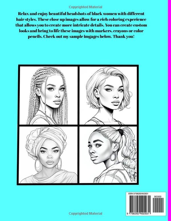 Black Women Coloring Book: Stress-Relieving and Inspiring Designs of Confident Beautiful Women