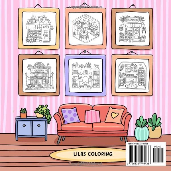 Cozy Retreats: Cute & Comfy Coloring Book for Adults Featuring Adorable Interiors and Relaxing Spaces