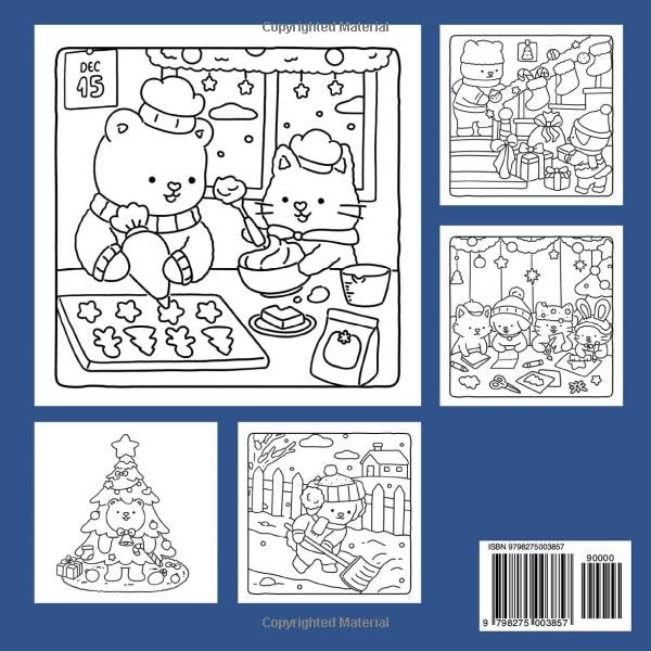 101 Fuzzy Christmas Coloring Book: Cozy Holiday Coloring Pages for Adults & Teens Featuring Cute Winter Animal Characters and Relaxing Festive Moments