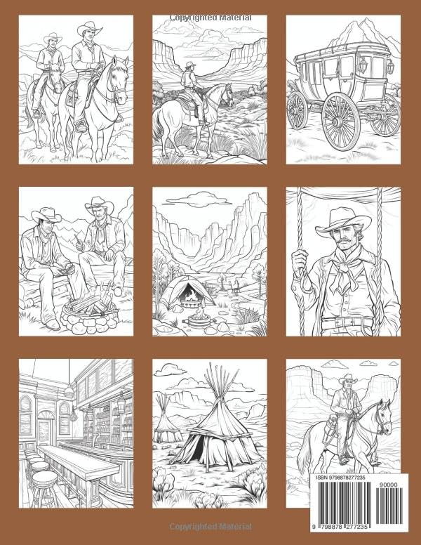 Wild West Cowboy Coloring Book For Adults (Great Gift For Men!)