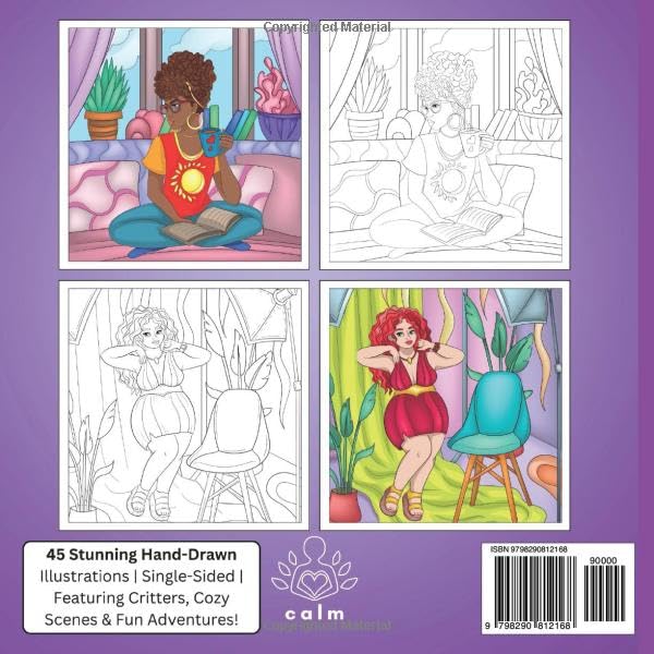 Black Girl Vibes: A Cozy Self-Care Coloring Book for African American Women and Teens