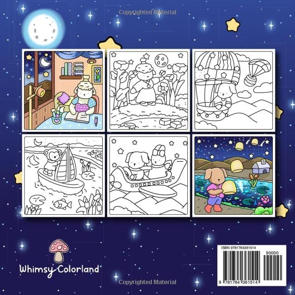 Moonlit Moments: Cute Coloring Book for Teens & Adults Featuring a Cozy Collection of Night Scenes with Adorable Animal Friends for Relaxation, Creativity & Stress Relief (Cozy Hygge Collection)