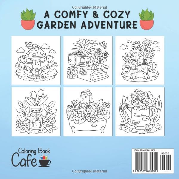 Tiny Gardens: Cute & Comfy Coloring Book for Adults and Teens Featuring Adorable Garden Scenes (Cute and Comfy Coloring Books)