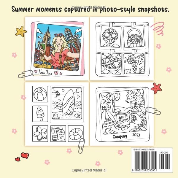 Cozy Girl Summer Moments: Cute Photo-Style Coloring Book with Bold and Easy Designs for Adults and Teens (Cozy Girl Series)