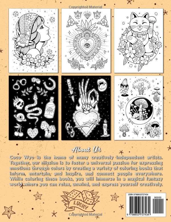 Simple Tattoo: A Coloring Book for Adults with Beautiful Modern Tattoos Designs for Stress Relief, Relaxation, and Creativity