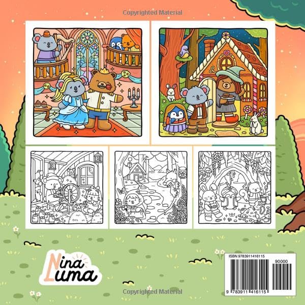 Snuggly Friends - Fairy Tale Edition: Super Cute and Fun Coloring Book for Adults & Teens with Cozy Fuzzy Animal Characters in Hygge Fairytale Worlds ... Music (Snuggly Friends Coloring Series)