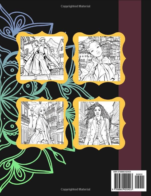Black Women Fashion Coloring Book: Adult Coloring Book Celebrating the Beauty and Diversity of African American Women.Fashion Book a collection of illustration of Black Women in all walks of life.