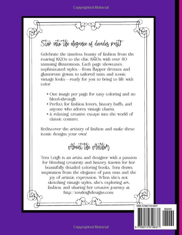 Sophisticated Fashion (1920's - 1970's): An Adult Coloring Book (Sophisticated Coloring Books)